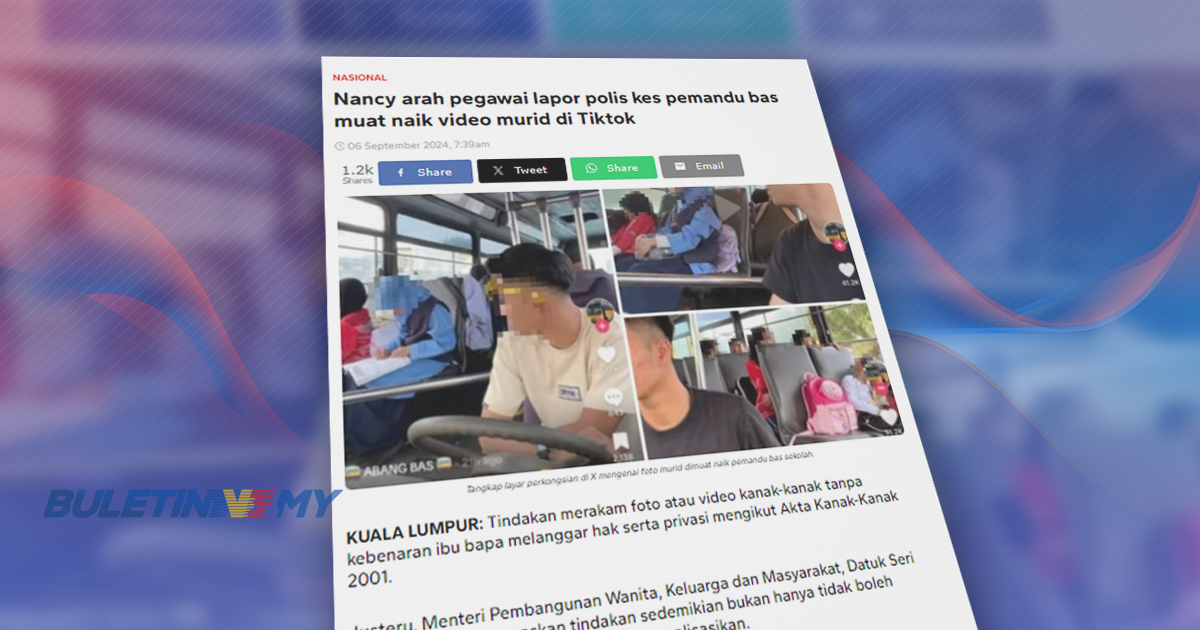 Pemandu bas muatnaik video murid sekolah ditahan