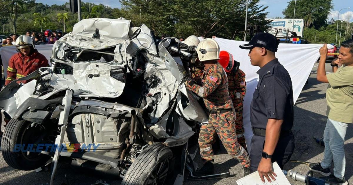 Wanita maut lori rempuh lima kereta