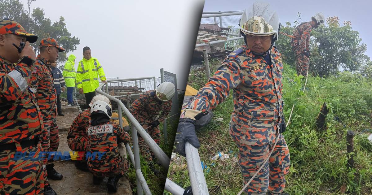 [VIDEO] Pekerja penyelenggaraan terjatuh dari kereta kabel Langkawi