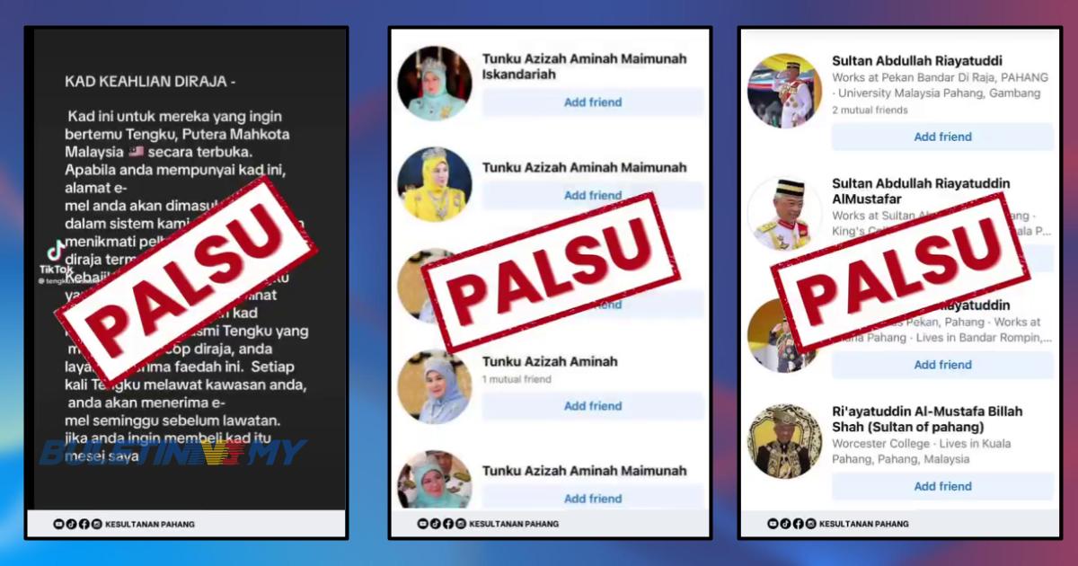 Jangan terpedaya akaun media sosial palsu babitkan kerabat Diraja Pahang