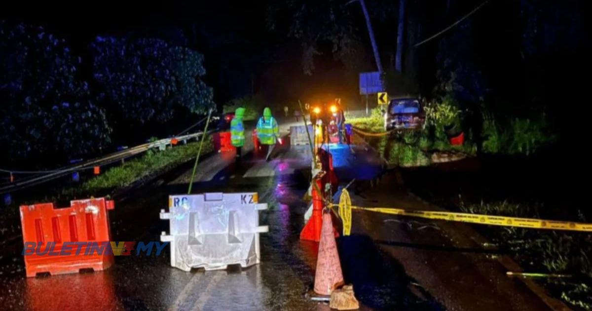 Jalan Gua Musang-Jeli di KM 35 ditutup susulan tanah mendap – Polis