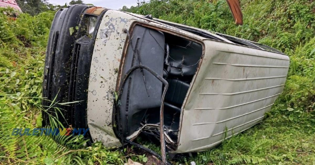 Van sekolah terbalik, 6 pelajar cedera