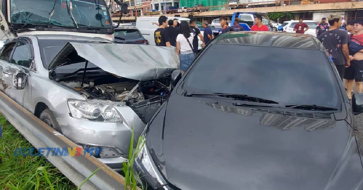 3 cedera, lori langgar 11 kenderaan dan sebuah motosikal