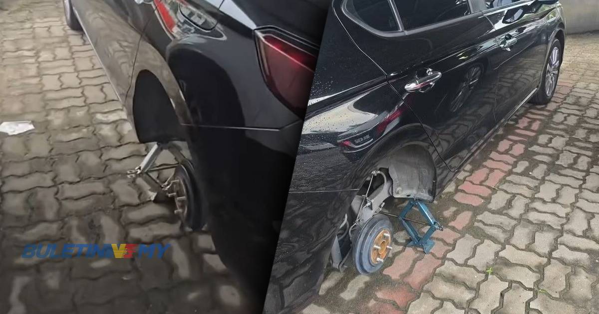 Tayar kereta kena curi di tempat letak kenderaan berbayar