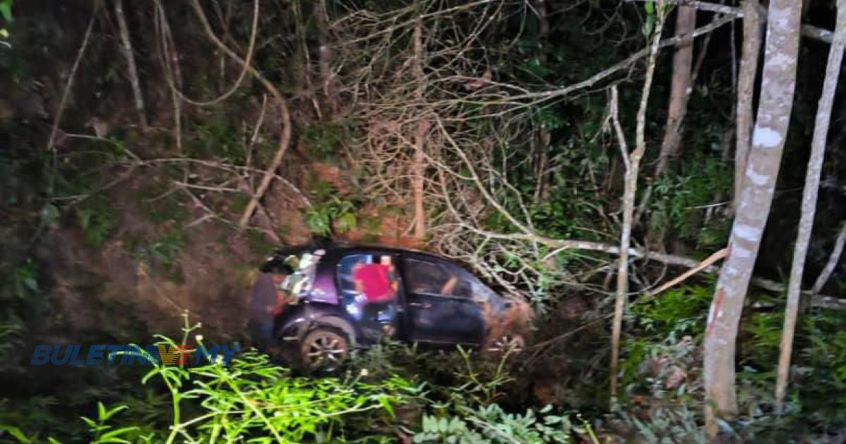 4 sekeluarga terselamat, kereta masuk gaung