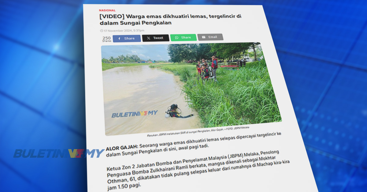 Mayat pengurus kilang tergelincir ke dalam Sungai Pengkalan ditemui