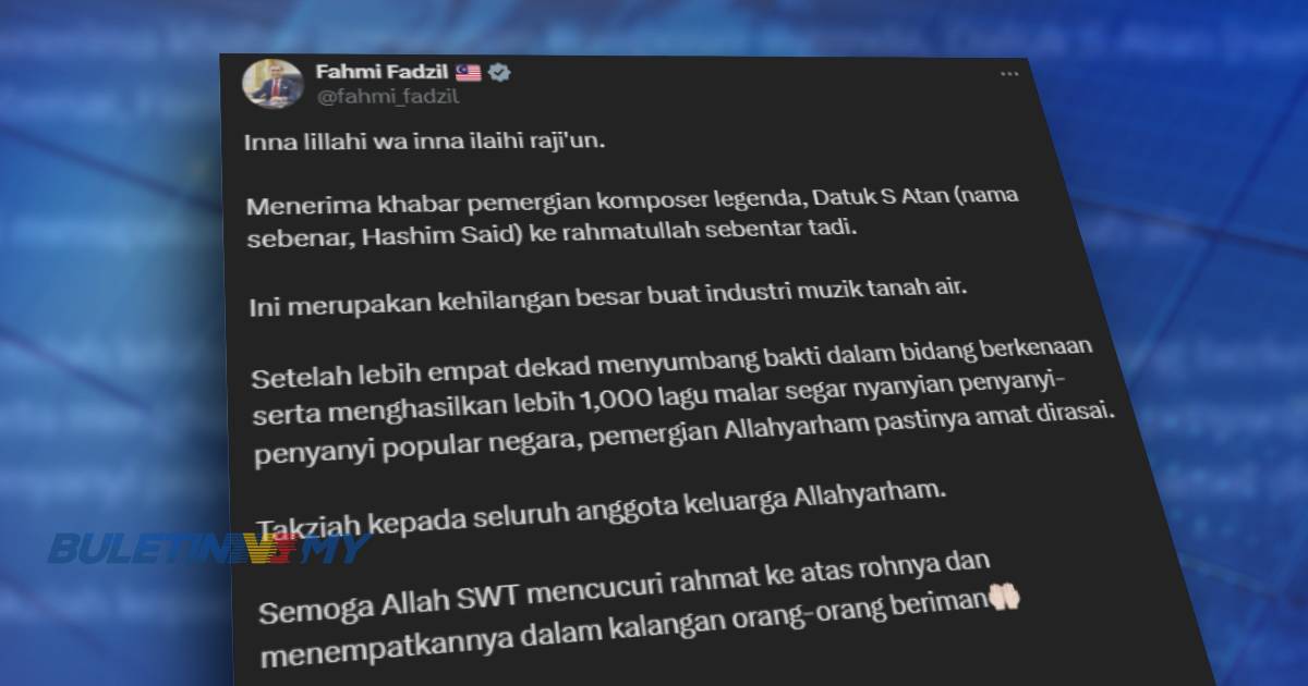 Fahmi ucap takziah buat keluarga S Atan