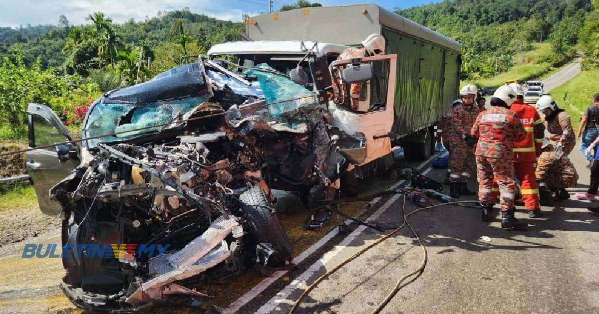 2 kelindan lori cedera tersepit dalam kemalangan 5 kenderaan