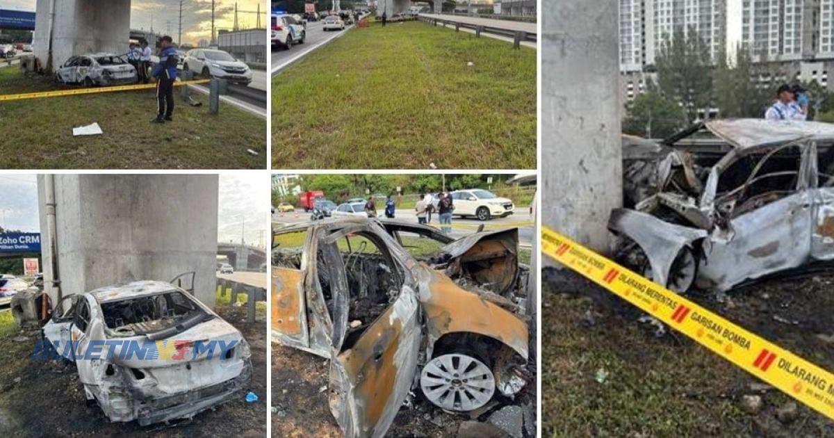 Keterangan pemilik kereta terbakar dah diambil, pemandu mungkin anaknya – Polis