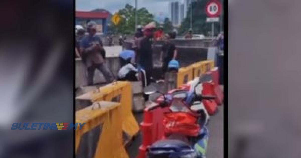 Penunggang motosikal nyaris maut tercampak dari lebuh raya ke dalam sungai