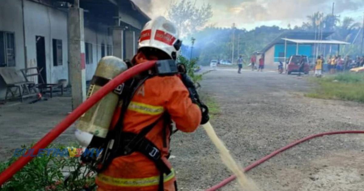 Rumah panjang hangus di ambang tahun baharu, 21 keluarga hilang tempat tinggal