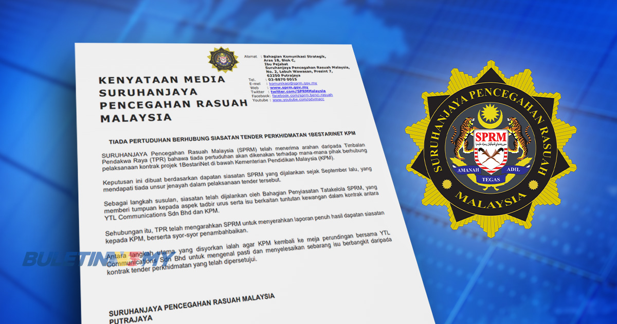 Projek 1BestariNet: SPRM syor KPM berunding isu berbangkit dengan YTL Communications