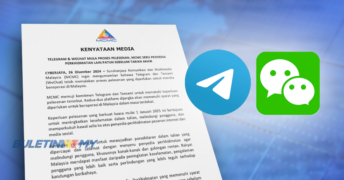 Telegram, Wechat mula proses permohonan Lesen Kelas Pemberian Perkhidmatan Aplikasi