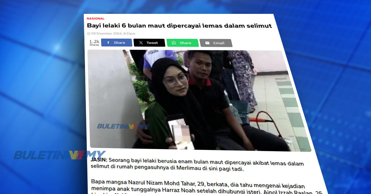 Tiada unsur jenayah kematian bayi lemas dalam selimut