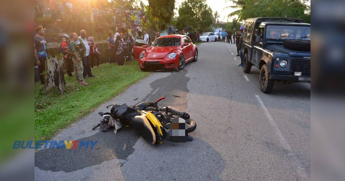 Dua beranak maut dirempuh kereta terbabas