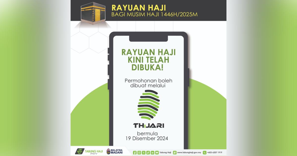 Rayuan haji dibuka mulai hari ini