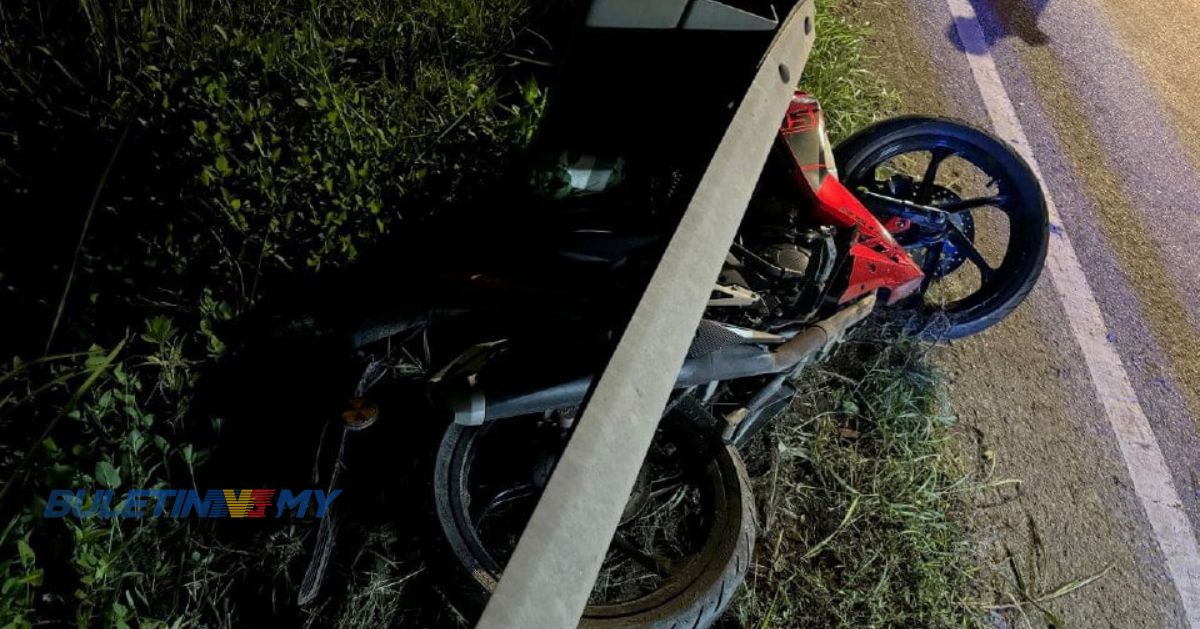 Nahas motosikal terbabas langgar penghadang jalan akibatkan remaja maut