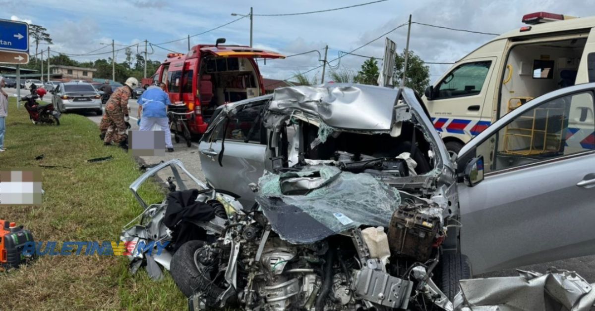 Bakal pengantin maut, dua adik cedera dalam kemalangan babit dua kenderaan