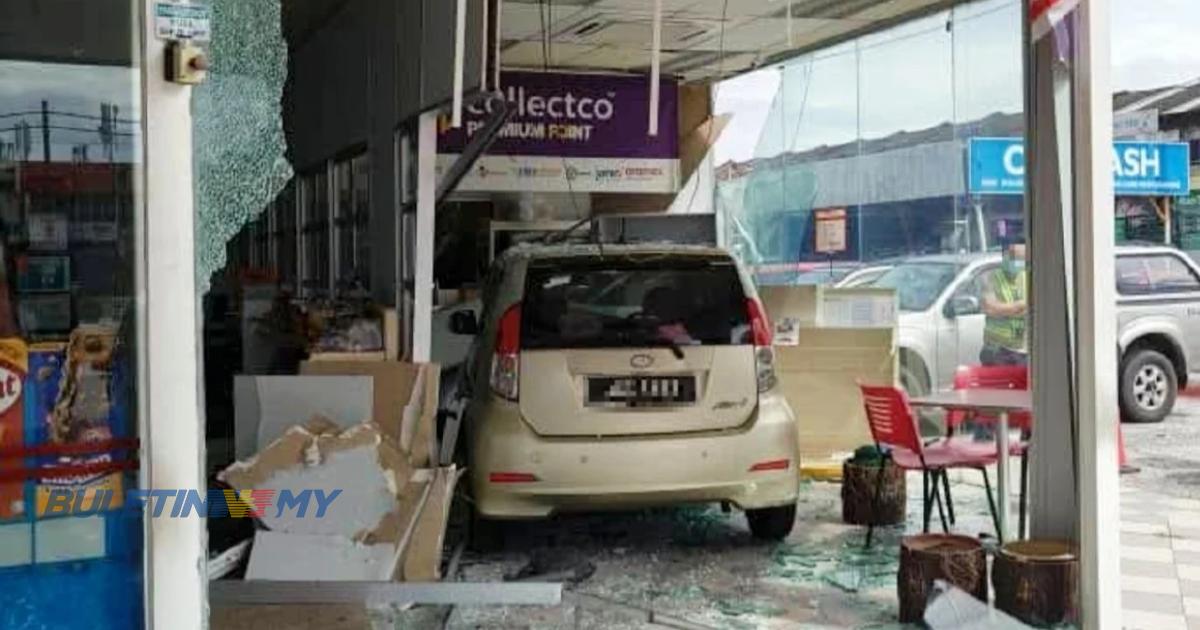 Kereta dipandu warga emas rempuh kedai stesen minyak