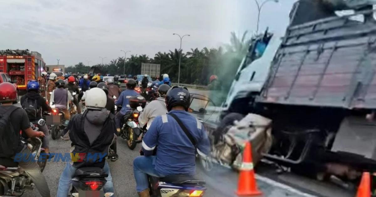 Nahas 3 lori di PLUS arah utara punca trafik sesak lebih 10km