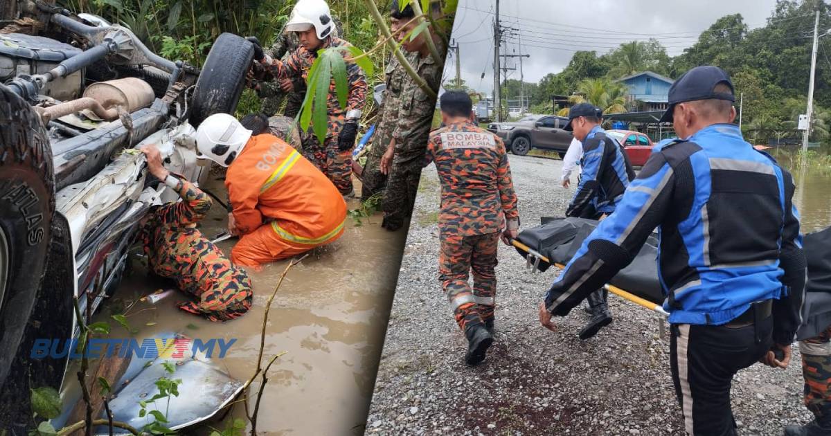 Seorang maut, dua cedera kenderan pacuan empat roda hilang kawalan