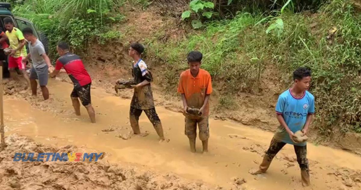 Orang Asli baiki sendiri jalan masuk ke penempatan yang rosak