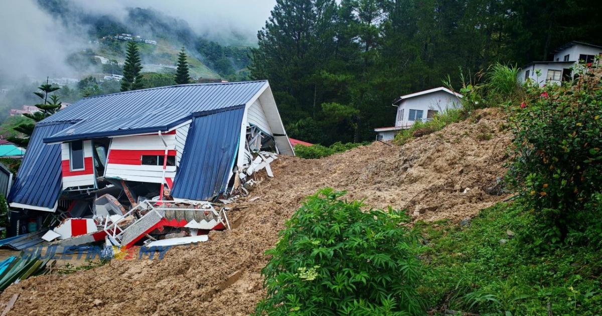 Rumah inap di Kundasang ranap akibat tanah runtuh