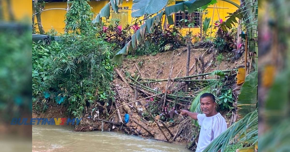 Runtuhan tebing sungai, penduduk bimbang risiko keselamatan