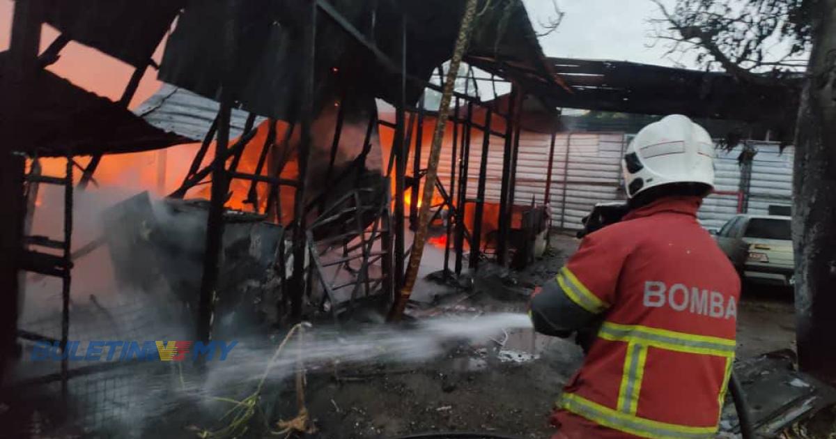 Lelaki warga emas melecur, bengkel baiki kereta terbakar