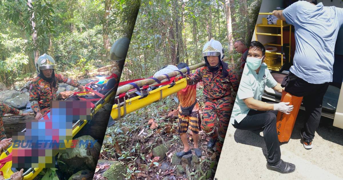 JBPM bantu bawa turun 4 doktor terkandas di kawasan Air Terjun Radak