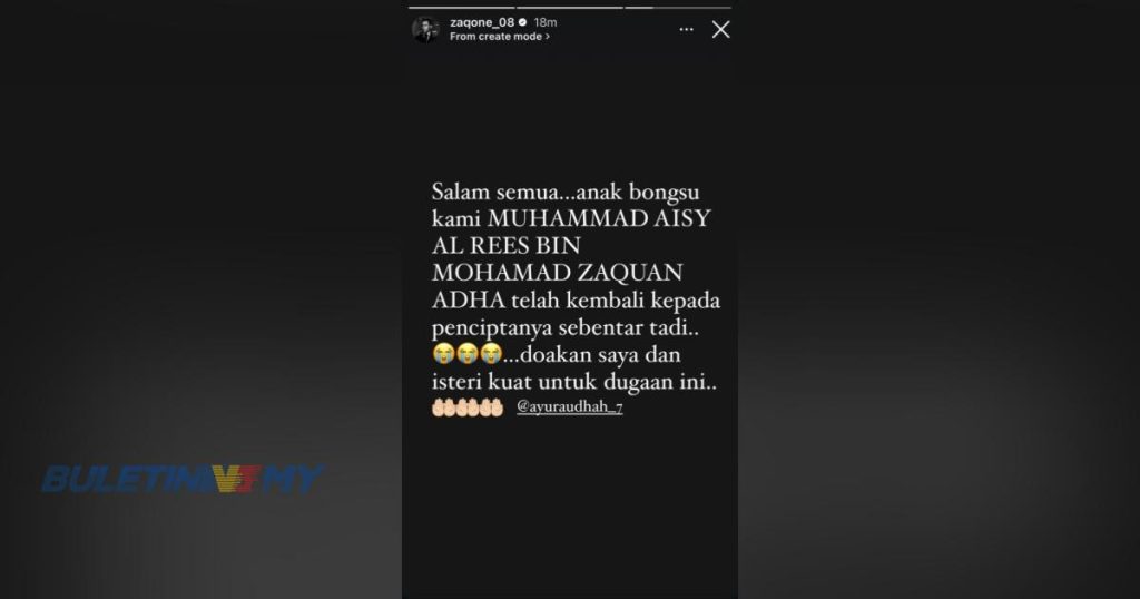 Anak Bongsu Zaquan Adha, Ayu Raudhah Meninggal Dunia | BULETIN TV3 Malaysia