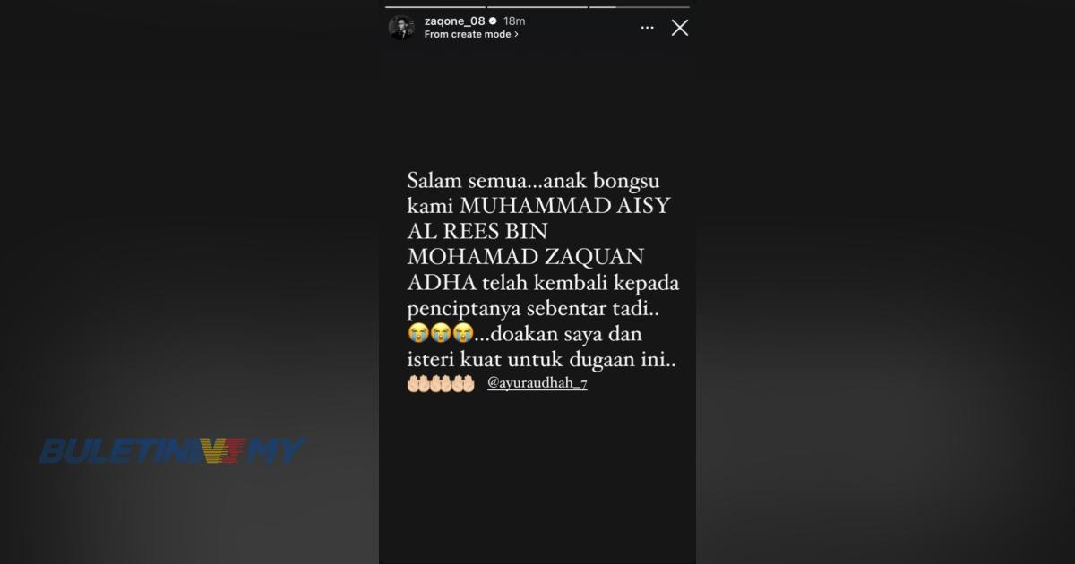 Anak Bongsu Zaquan Adha, Ayu Raudhah Meninggal Dunia