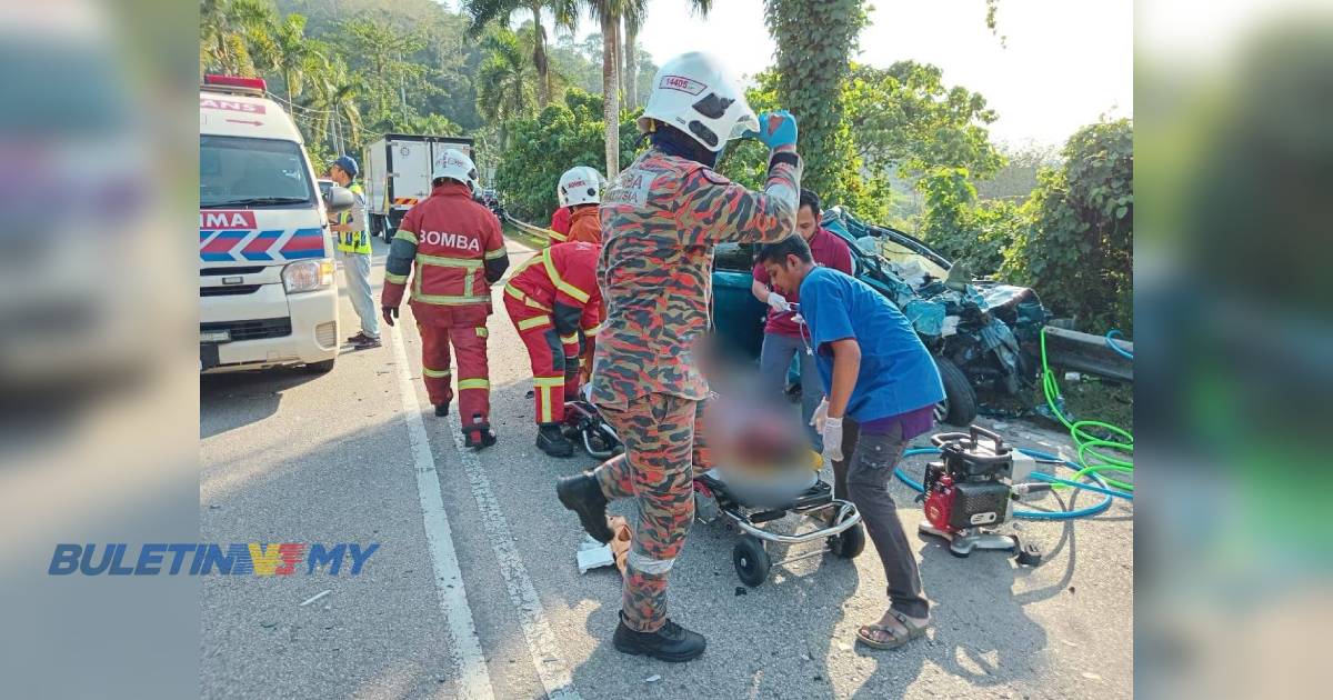 Dua maut, dua cedera parah dalam nahas babitkan tiga kenderaan