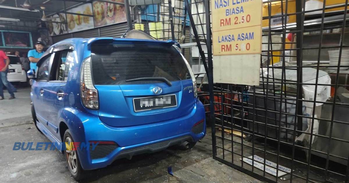 Kedai dirempuh kereta dipandu wanita sawan, peniaga cedera