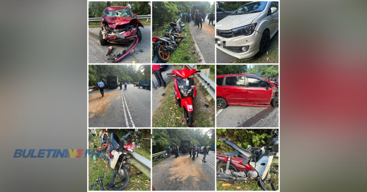 Penunggang motosikal maut dalam nahas 6 kenderaan