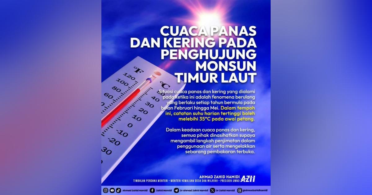 Waspada cuaca panas, kering – TPM