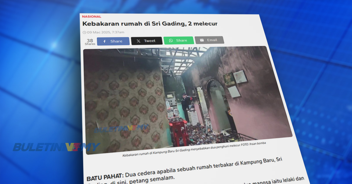 Ibu 3 anak melecur akibat rumah terbakar ditidurkan