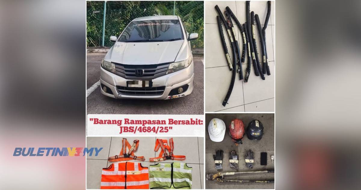 Menyamar sebagai kontraktor sebelum curi kabel, 4 lelaki ditahan polis